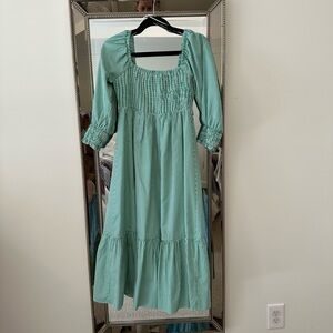 English Factory Green Gingham Midi Dress